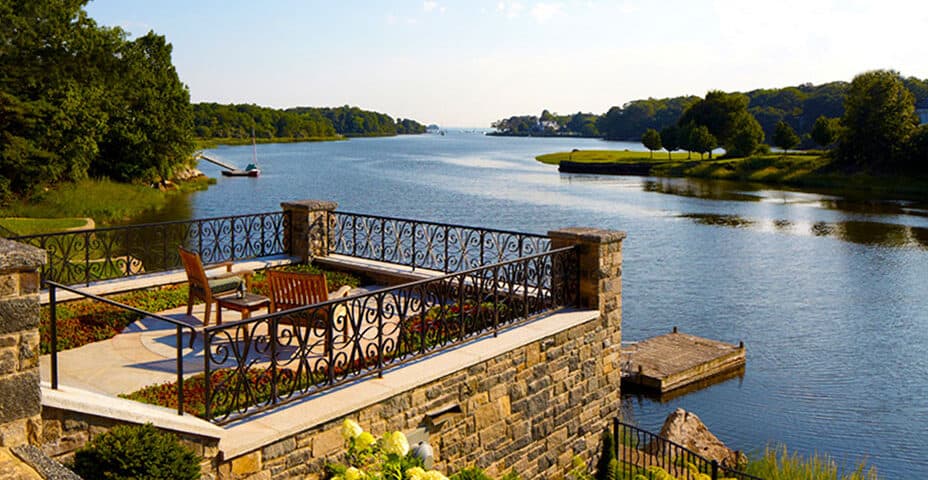 Rebuilt waterfront boat house