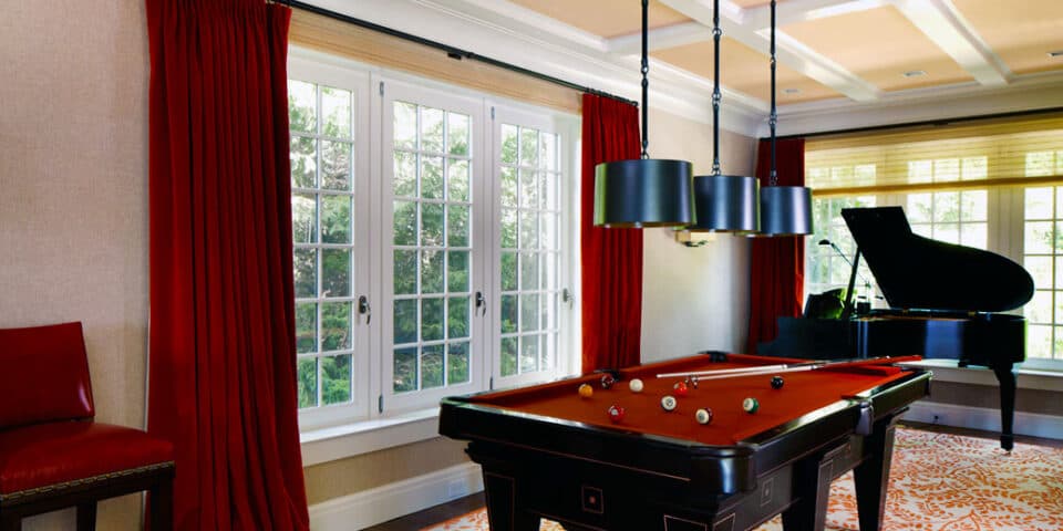 Family game room on the lower level