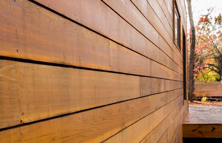 Wood exterior detail at the entry