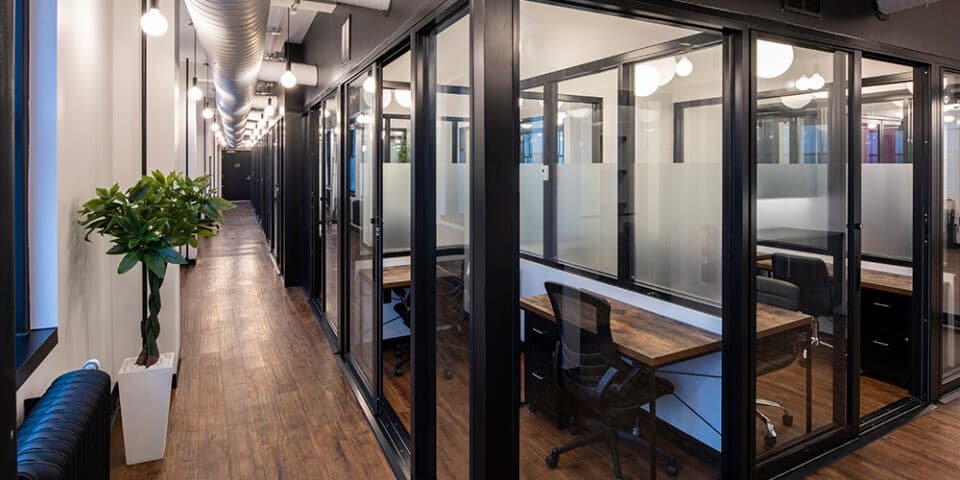 Daylit corridor doubling as meeting space
